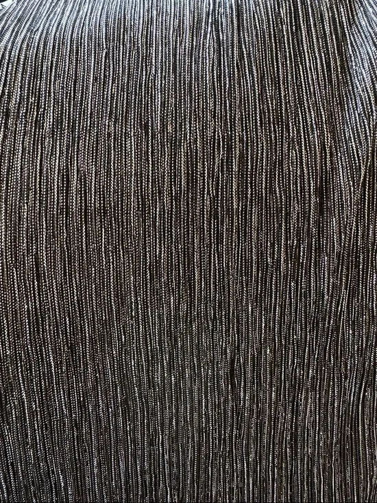 Sabina Musayev Metallic Fringe V-Neck with Shoulder Bows Ray Dress in Gold Sz Md - Picture 9 of 9